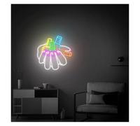 BYAMBD cartelli al neon personalizzati Insegna Al Neon Con Smalto Per Mani E Unghie, Arte Della Parete Al Neon Per Unghie, Decorazione Della Stanza Di Bellezza, Decorazione Del Salone 50cm(UN)