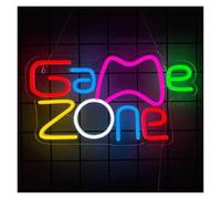 BYAMBD cartelli al neon personalizzati Insegna Al Neon Game Zone Con Maniglia Per Gioco Luce A Per Sala Giochi Camera Da Letto, Soggiorno, Club, Festa Decorazione Illuminate 38.5cmx21.5cm