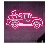 BYAMBD cartelli al neon personalizzati Insegna Neon Per Camion Cuore, Insegna Al Neon Per Camion Luminosità Regolabile Alimentata Tramite USB Decorazioni Per Feste In Spiaggia(B,27cmx50cm)