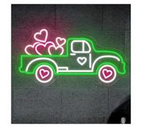 BYAMBD cartelli al neon personalizzati Insegna Neon Per Camion Cuore, Insegna Al Neon Per Camion Luminosità Regolabile Alimentata Tramite USB Decorazioni Per Feste In Spiaggia(UN,36.5cmx70cm)