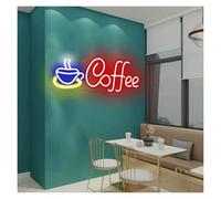 BYAMBD cartelli al neon personalizzati Insegne Al Neon Aperte Di Caffè Dimmerabili, Insegne Commerciali Alimentate Tramite USB Per Luci Al Neon Per La Decorazione Della Parete 16.3cmx40cm(Red Coffee)