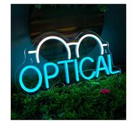 BYAMBD cartelli al neon personalizzati Insegne Al Neon Per Occhiali Ottici Alimentate Tramite USB, Occhiali Con Luminosità Regolabile, Luci Al Neon Adatte Per L'arredamento Negozio 42cmx19cm