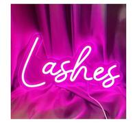 BYAMBD cartelli al neon personalizzati Lashes Insegna Al Neon Rosa Lettera LED Luce Dimmerabile Alimentato Tramite USB Per Ciglia Salone Di Bellezza Negozio Lady Room Camera Da Letto 40cmx21cm
