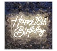 BYAMBD cartelli al neon personalizzati Luce A LED Dimmerabile Con Scritta Happy Birthday USB Per Feste Di Compleanno Bar Casa Camera Da Letto Decorazione Da Parete Illuminata(40X25cm)