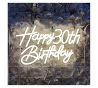 BYAMBD cartelli al neon personalizzati Luce A LED Dimmerabile Con Scritta Happy Birthday USB Per Feste Di Compleanno Bar Casa Camera Da Letto Decorazione Da Parete Illuminata(40cmX25cm)