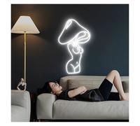 BYAMBD cartelli al neon personalizzati Mushroom Lady Neon Sign, Sign Sign, Bar Neon Sign Deding Decor(F,45cm)