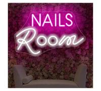 BYAMBD cartelli al neon personalizzati Nails Room Insegna Al Neon Luce A LED Dimmerabile Per Salone Di Bellezza Per Ciglia Ragazze Camera Da Letto Negozio Appeso Decorazione Da Parete 42cmx26cm(B)