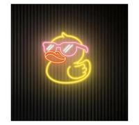 BYAMBD cartelli al neon personalizzati Occhiali Duck Neon Sign Alimentato Tramite USB Luminosità Regolabile Duck LED Luci Al Neon Adatte Per L'arredamento Negozio Di Casa(E,45cmx45cm)