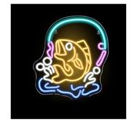 BYAMBD cartelli al neon personalizzati PESCA Insegna Al Neon Luce Alimentata Tramite USB Per Negozio Di Attrezzi Da Pesca Yacht Aziendale Sala Giochi Man Cave Party 32cmх36cm