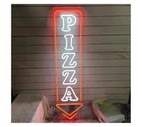BYAMBD cartelli al neon personalizzati Pizza Insegna Al Neon Freccia Luce A LED Alimentata Tramite USB Per Fast Food Ristorante Negozio Decorazione Da Parete Aziendale Illuminata(D,40x10cm)