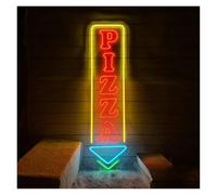 BYAMBD cartelli al neon personalizzati Pizza Insegna Al Neon Freccia Luce A LED Alimentata Tramite USB Per Fast Food Ristorante Negozio Decorazione Da Parete Aziendale Illuminata(B,40x10cm)