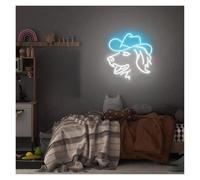BYAMBD cartelli al neon personalizzati Sign Neon Golden Retriever Cane Alimentato USB Con Cappello Da Cowboy Luci Al Neon Per Arredamento Per La Casa Dimmettibile(D,55cmx55cm)