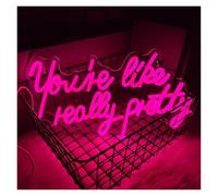 BYAMBD cartelli al neon personalizzati You're Like Really Pretty Insegna Al Neon Con Lettere A Per Scena Di Fidanzamento Di Matrimonio Festa Di Compleanno Salone Camera Da Letto 42cmx22.5cm(UN)