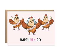 BYANIKA Biglietto di auguri Happy Hen Do | Congratulazioni per addio al nubilato, addio al nubilato | decorazioni per addio al nubilato, accessori per la sposa della squadra, oggetti di scena