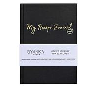 BYANIKA Libro di ricette per ricette proprie, nero corvino, per creare il proprio libro di cucina, quaderno con copertina rigida, diario vuoto da scrivere, organizer per cucina per la famiglia, regali