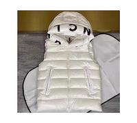 BybAgs Gilet Foderato in Piumino con Cerniera e Giacca Senza Maniche con Design a Cappello, Comodo ripiegamento (Color : White, Size : L)