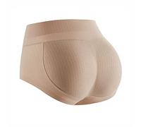 BybAgs Intimo da Donna for Glutei Finti Culo Finto con tappetini in Lattice Shapewear Glutei for Il Controllo della Pancia Push Up Hip Enhancer Panty (Color : Beige, Size : S)