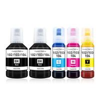BYBEIBY 102 Inchiostro compatibile con Epson 102 104 Inchiostri per Epson EcoTank ET-2710 ET-2712 ET-2714 ET-2715 ET-2720 ET-2810 ET-2815 ET-2820 ET-2825 ET-2826 ET-4700 ET-4800 ET-3850 ET-4850