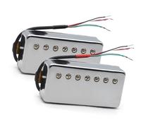 BYBIO Pickup per Chitarra Elettrica A 7 Corde con Copertura in Ottone Humbucker Scanalato 8.5K/14K per Chitarra Elettrica Pickup per Chitarra elettrica (Color : 1Set Silver)