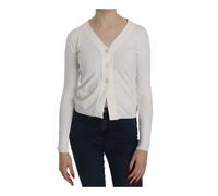 Byblos - Blusa Cardigan Crop Collo a V Bianca - - Knitwear - Donna - Bianco - S