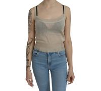 BYBLOS Top Beige Senza Maniche Spaghetti Strap Tank Vedi Attraverso IT48/US14...