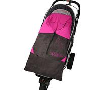 ByBoom® - Sacco a pelo "2 in 1" primavera, estate, autunno, universale per ovetto, seggiolino auto, p.es. Maxi-Cosi, per passeggino o Buggy; p.es. Inglesina, Chicco, Peg Perego, Colore:Antracite/Fucsia