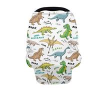 BYCHECAR Carino Dinosauro Ragazze Seggiolino Auto Copre per Bambini Ragazzi Carseat Copertura Allattamento Della Copertura Del Seno Sciarpa Bambino Passeggino Cove Baldacchino Appena Nato