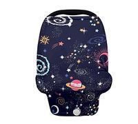BYCHECAR Coprisedile per auto per neonati e ragazze infermieristica seggiolino auto baldacchino ragazzi infermieristica allattamento al seno sciarpa copertura luna stella spazio esterno bambino roba