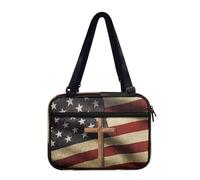 BYCHECAR Custodia per libri con bandiera americana, da donna, con cinghie regolabili, borsa da chiesa, con cerniera, per uomini, cattolici e cristiani