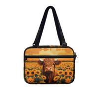 BYCHECAR Highland Cattle - Custodia per libri biblici da donna, con cinghie regolabili, grande borsa da chiesa con cerniera, protezione per la Bibbia, da uomo, arancione