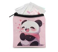 BYCHECAR Panda - Borsa per assorbenti igienici, per assorbenti femminili, assorbenti e assorbenti riutilizzabili, funzionali per il primo ciclo mestruale, per adolescenti, ragazze, donne, regalo