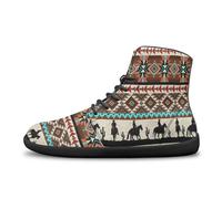 BYCHECAR Scarpe da ginnastica da donna a piedi nudi scarpe da corsa da uomo minimaliste calzature da trekking attive atletiche, Azteco Cavallo, 4.5 UK Men/ 5 UK Women Wide