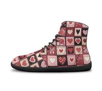 BYCHECAR Scarpe da ginnastica per San Valentino per donne e uomini, scarpe da corsa a piedi nudi, punta larga, scarpe con messa a terra, Griglia Cuore, 3 UK Men/ 3.5 UK Women Wide