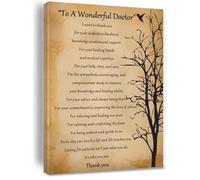 BYCIFRLG A Wonderful Doctor Poem Canvas Print Appreciation Gift for Doctors Home Office Decor(Framed,12x18inch(30x45cm))