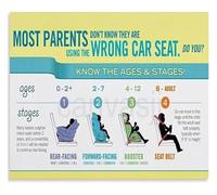 BYCIFRLG Car Seat Guide Important Tips for Parents Child Reference Chart Canvas Print Wall-Art for Nursery Room(Unframed,16x24inch(40x60cm))