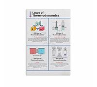 BYCIFRLG Entropy and Thermodynamics Law Poster - Educational Physics Canvas Art for College Dorm Classroom Study Wall Decor(Framed,16x24inch(40x60cm))