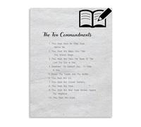 BYCIFRLG Religious Wall-Art Poster 10 Commandments Scripture Quote Canvas Painting for Sunday School and Bedroom Decor(Unframed,12x18inch(30x45cm))