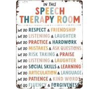 BYCIFRLG Speech Therapist Slp Retro Rainbow Boho Metal Tin Sign for Office Classroom Wall 8 X 12 in