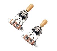 BYCUFF Metrico 3 Vie Breve Destra Chitarra Pickup Selettore Interruttore Per Interruttore Chitarra Elettrica Ep Lp Pezzi, Argento e Beige (Confezione da 2)