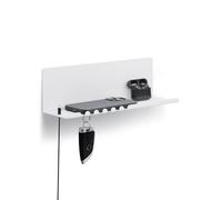 byde Helke - Mensola da Parete, 30 x 9 x 9 cm, 5 Ganci e Porta Cavi, In Lamiera di Acciaio Verniciato a Polvere, Organizer per Chiavi e Lettere per Ingresso, Corridoio, Cucina, Ufficio, Colore Bianco
