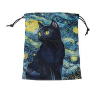 Bydezcon Borsa per Carte Tarocchi, Dadi, Giochi da Tavolo, Gioielli, Oracoli, Elegante con Motivo Stellato, Coulisse, Unisex