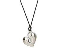 [Bydezcon] Collana con cordino in cera regolabile per il collo, accattivante collana a cuore regolabile per giovani amanti della moda