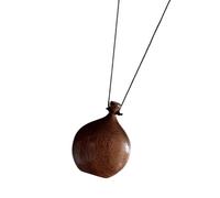 [Bydezcon] Collana in legno fatta a mano, elegante accessorio etnico, collana con ciondolo in legno alla moda, texture in legno per donna
