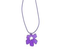 Bydezcon Collane da donna, collana con ciondolo a forma di fiore dolce per donne, fidanzata, irregolare, girocollo, alla moda, in acrilico, Acrilico