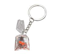 Bydezcon Portachiavi da donna, portachiavi creativo in resina con ciondolo a forma di sacchetto d'acqua elegante in resina con sacchetto d'acqua trasparente, Pesce Rosso