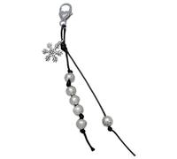 Bydezcon Unico Fiocchi di Neve Pendente Gancio Nero Cordino Portachiavi Accessori Per Cellulare Tracolla Versatile Pendente Per Le Donne Zaini