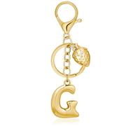 BydGxy Ciondolo per borsa a forma di fragola con bolla d'oro per borse, portachiavi carino con lettera iniziale per donne, ciondoli per borsa, regalo dorato, G, Normale