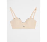 Bye Bra - Reggiseno beige senza spalline con scollo profondo-Neutro M