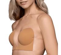 Bye Bra Reggiseno Stile U Senza Cuciture, Reggiseno Adesivo, Reggiseno Appiccicoso, Profondo Scollo A V, Senza Spalline Senza Schienale, Beige, Nero E Marrone, A-D (Marrone Chiaro, E)