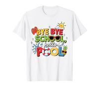 Bye Bye School Hello Pool Maglietta per Bambini Ultimo Maglietta